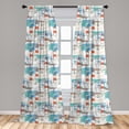thumbnail image 5 of Ambesonne Lighthouse Curtains, Nautical Whale Boats, Pair of 28"x84", Multicolor, 5 of 5