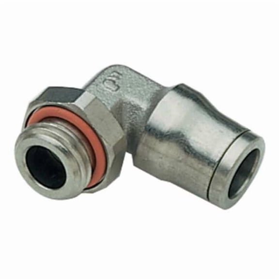 Legris Push-Fit Elbow Fitting, 13/32 in Tube Size, Brass, Silver 3699 10 17