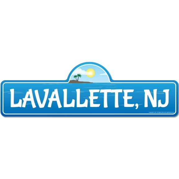 Lavallette NJ New Jersey Beach Street Sign | Indoor/Outdoor | Surfer Ocean Lover Décor For Beach House Garages Living Rooms Bedroom | Signmission Personalized Gift
