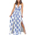 thumbnail image 1 of Leutsin Robe d'Été pour Femme à Imprimé, Taille Haute, Dos Nu, à Bretelles, Style Bohème, Grande Taille, 1 of 8