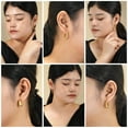 thumbnail image 4 of JeenMata - Juego de Regalo de 6 Pares de Pendientes para Mujer de Uso Diario en Baño de Oro Amarillo, Gruesos, Abiertos, Ligeros, de Aro, Hipoalergénicos, Retorcidos para Mujer, 4 of 5