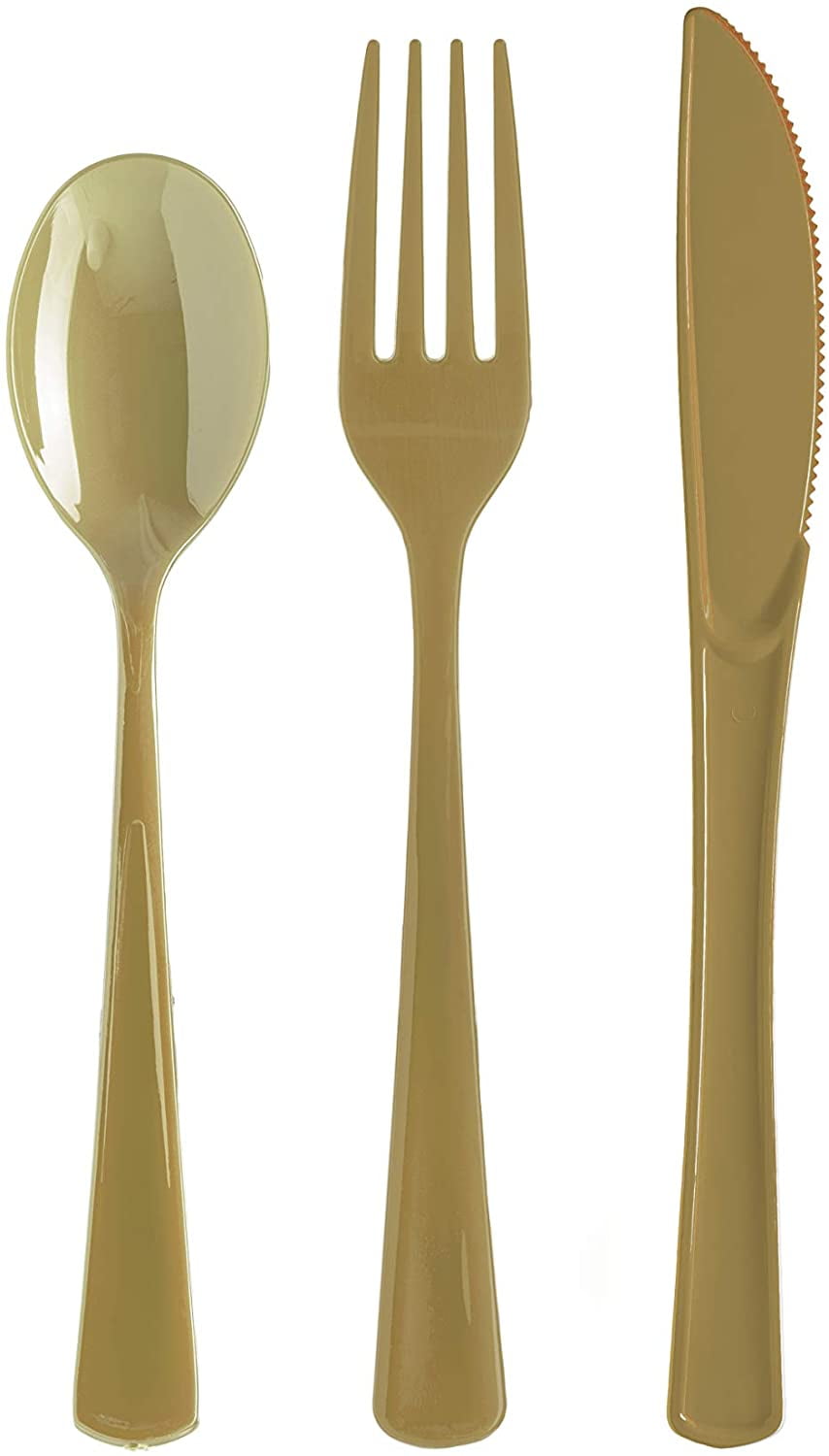 Factory Direct Gold Cutlery Combo Pack 24 Ct. Plastic Cutlery Set
