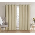 thumbnail image 1 of Modern Loom Home Polyester Blackout Room Darkening Grommet Curtain Pair, Beige, 1.00 in x 90", Set of 2, 1 of 5