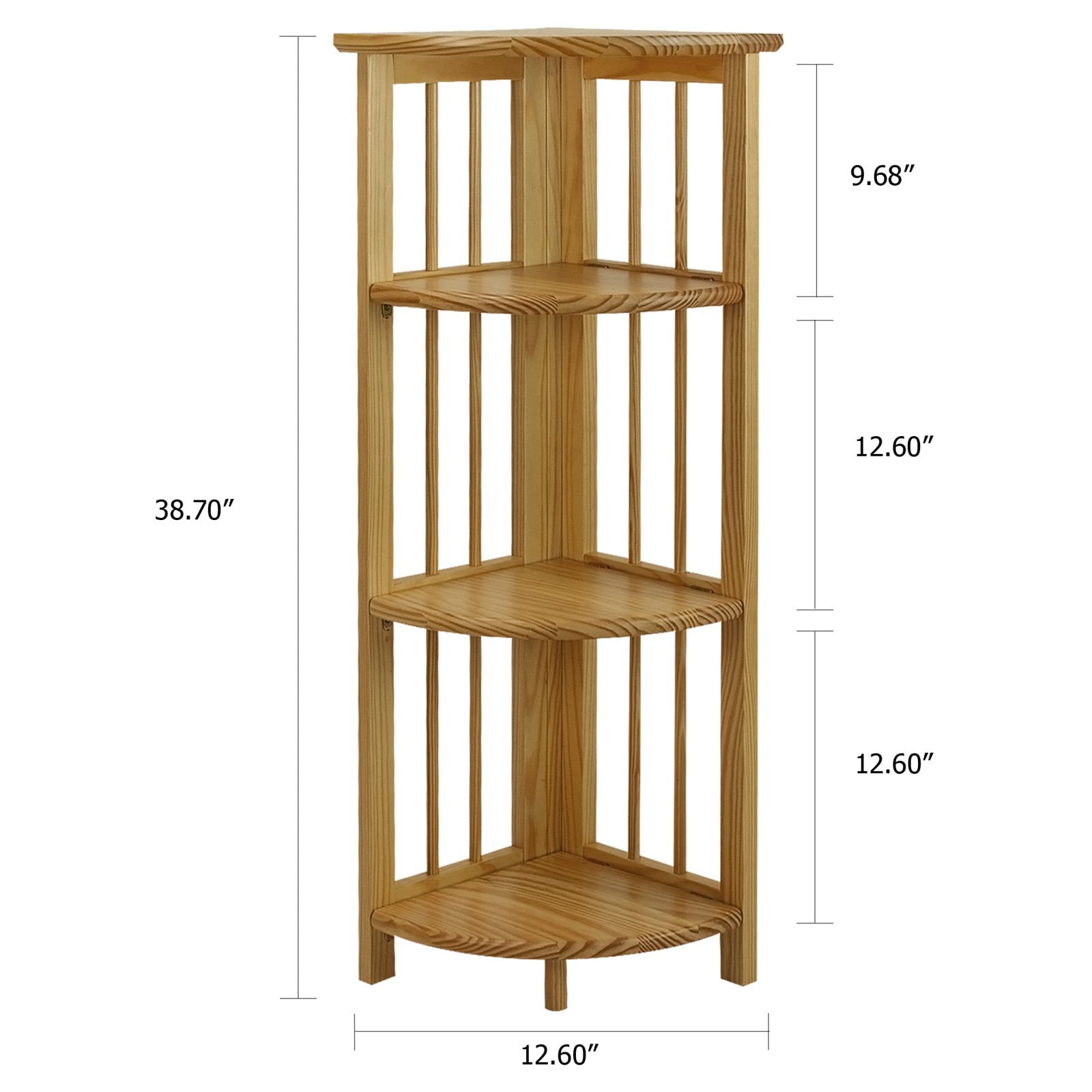 4 Shelf Corner Folding Bookcase Natural Walmart