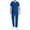 Blue, variant on Men Scrubs Set - Stretch V-Neck Scrub Top and Straight Pants, Anti-Wrinkle, Yoga Waistband Workwear Scrubs Matching Sets