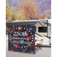 thumbnail image 5 of 4th of July RV Awning Sun Shade Screen 9'X7' 250th Anniversary Mesh Sunscreen Patriotic Stars Fireworks Awning Shade Screen with Zipper UV Blocker Completed Kits for RV Motorhome Camper, 5 of 7