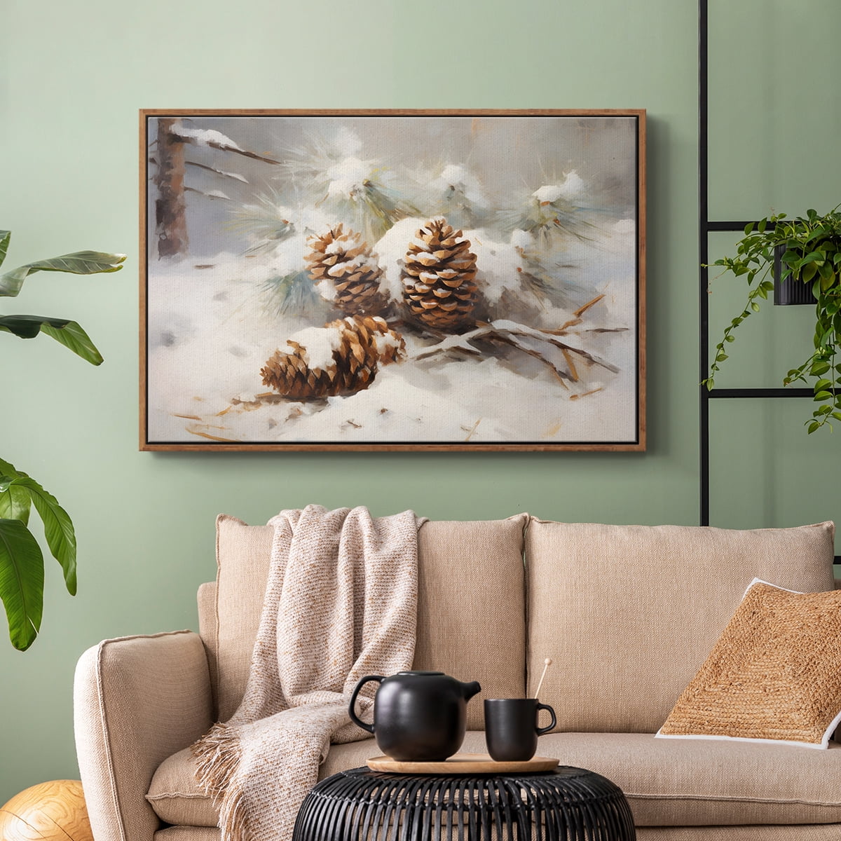 Vintage Landscape-CLXIX By Wexford Home Framed in Walnut Wood Gallery Wrapped Canvas 17 in. x 25 in.