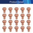 thumbnail image 4 of HUGFEGWE Flat Head Solid Copper Rivets Nuts Copper Flat Head Semi-Tubular Rivets for Household Automobile Industry Brass Tone 4x8mm 50PCS CJB91-25876, 4 of 7