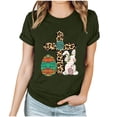 thumbnail image 2 of RKSTN Womens Tops 2024 Easter Eggs Printing Short Sleeve Crew Neck Tops Fashion Solid Color Soft Loose Plus Size Blouse Tops, 2 of 3