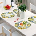 thumbnail image 6 of Ryvnso Lemon and Checkered Grid Pattern Round Plate Mats Dining Table Placemat Set of 6 for Holiday Decoration, 6 of 7