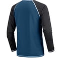 thumbnail image 3 of Men's Long Sleeve Swim Shirt, UPF 50+ Sun Protection Quick Dry Loose Fit Rash Guard for Men, UV Protection Beach Surf Swimming Water T-Shirt for Outdoor Sports Blue B L, 3 of 4