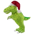 thumbnail image 3 of Northlight LED Lighted Tinsel Santa T-Rex Dinosaur Outdoor Christmas Decoration - 30" - Warm White, 3 of 6