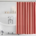 thumbnail image 4 of Red Brown Stripes Waterproof Fabric Shower Curtain,Minimalist Geometric Vertical Striped Waterproof Fabric Shower Curtain for Bathroom Curtains Bathtubs Shower Curtains with 12 Hooks Long 72x78in, 4 of 8