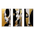 thumbnail image 2 of Designart "Minimalist Glamour Portrait of an Exquisite Young Woman I" Fashion Woman Framed Wall Art Set Of 3 - Gold Glam Frame Gallery Set For Office Decor, 2 of 6