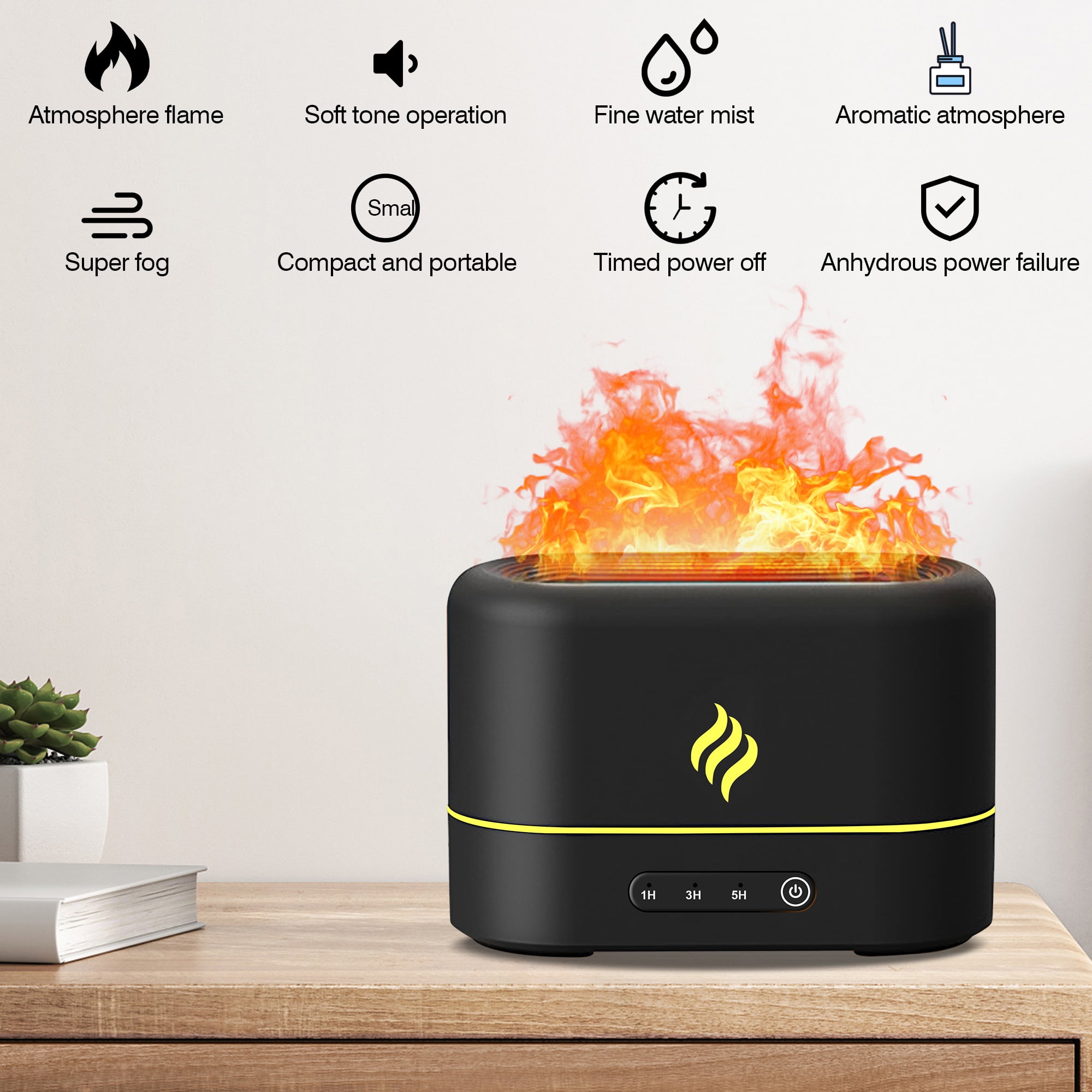 7 Colors Natural Rock Fire Flame Aroma Oil Diffuser Essential Oils