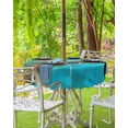 thumbnail image 3 of nqOlkjepod Sea Turtle Coastal Outdoor Tablecloth with Umbrella Hole & Zipper, Teal Green Beach Nautical Round Table Cover 54 Inch, Dining Waterproof Table Cloth Protector for Patio/Party/Picnic, 3 of 7