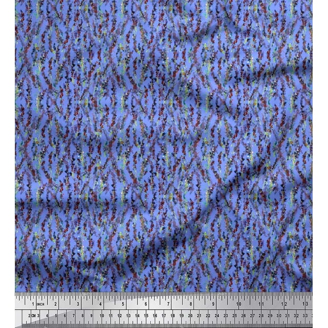 Soimoi Polyester Crepe Fabric Floral Shirting Print Sewing Fabric Yard 42 Inch Wide