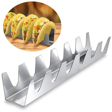 BOHK Taco Holder, Stainless Steel Taco Holder Stand (Up to 6 Tacos), Safe for Oven Baking Dishwasher and Grill, Can Easily Fill and Serve Tortilla Wraps, Burritos and (Best Way To Wrap Sandwiches)