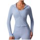 thumbnail image 2 of Chaquetas y abrigos casuales sin capucha de manga larga para mujer, moda femenina, de manga larga, lisas, con cremallera, cuello alto, ropa deportiva para exteriores, chaqueta, blusa, blusa de poliést, 2 of 6