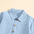 thumbnail image 4 of Toddler Boy Linen Set, Button Down Shirt & Pants Two-Piece, Long Sleeve Casual Matching Outfit For Boys Blue 5-6 Years, 4 of 8