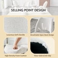 thumbnail image 3 of Accent Chair with Hollow Back Design, Modern Chenille Dining Chair, Upholstered Vanity Chair with Metal Base for Living Room, Bedroom, Off-White, 3 of 5