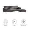 thumbnail image 4 of Loft Tufted Vegan Leather Sofa and Ottoman Set in Silver Gray, 4 of 10