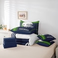 thumbnail image 5 of Twin Size 7Pcs Bedding Sets American Football Comforter Set with Sheets, Football City Sports Theme Comforter Set Bed-in-a-Bag 7-Piece, Navy Blue Fluorescent Green (Seattle), 5 of 5