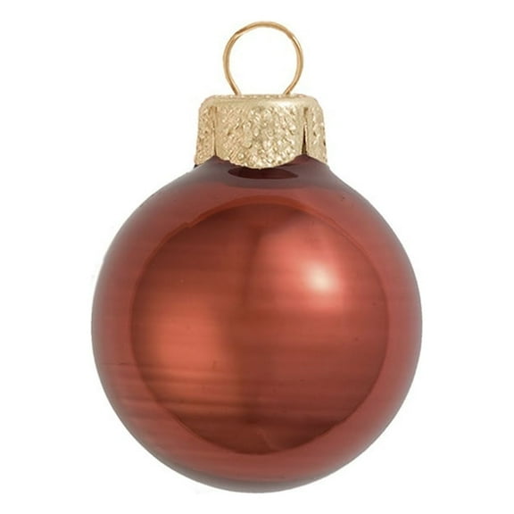 Whitehurst Pearl Glass Christmas Ball Ornaments - 3.25" (80mm) - Chocolate Brown - 8ct