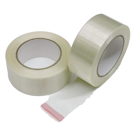 2pk Filament Strapping Tape - 2" x 60yd Fiberglass Reinforced Packing Tape, 150lb Strength, 4 Mil, 1.88 inch Wide - Heavy Duty Packaging & Shipping Supplies