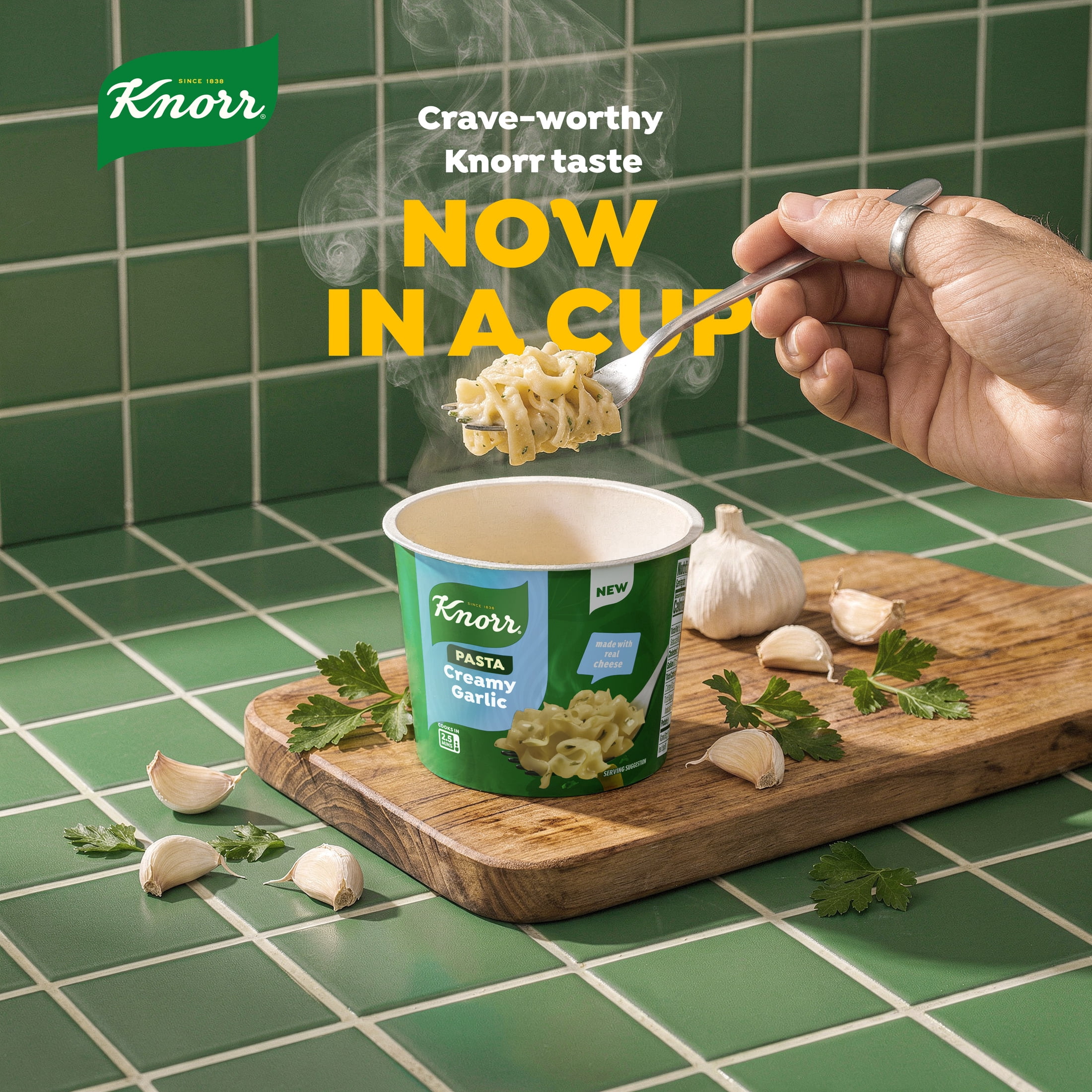 Knorr Sides Creamy Garlic Pasta Cups, Made With Real Cheese, 1.7 oz
