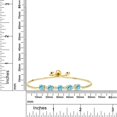 thumbnail image 2 of Gem Stone King 2.68 Ct Round Blue Apatite 18K Yellow Gold Plated Silver Tennis Bracelet for Women, 2 of 3