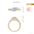 thumbnail image 5 of ANGARA Natural Nature Inspired Aquamarine & Diamond Twisted Vine Ring in 14K Rose Gold for Women (Size-6mm) | March Birthstone, Birthday, Anniversary, Jewelry Gift for Women | Natural Aquamarine Ring, 5 of 10