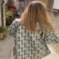 thumbnail image 4 of Women Quilted Jacket Casual Print Open Front Cardigan with Pockets, 4 of 5