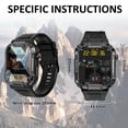 thumbnail image 2 of Reloj inteligente para hombres - Relojes inteligentes de 1,85" Relojes inteligentes con llamadas Bluetooth Reloj de seguimiento de actividad deportiva al aire libre para iPhone Android, 2 of 6