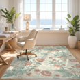 thumbnail image 3 of Design&I 9'x12' Washable Area Rug Giant Skid-Resistant Vibrant Vintage Botanical Toile Wildflower Motifs Trailing Vine for Great Room, Large Living, 3 of 7