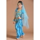 thumbnail image 4 of Conjunto de 5 piezas de disfraz de danza del vientre para niñas, pantalones, estilo carnaval indio. Azul, 4 of 9
