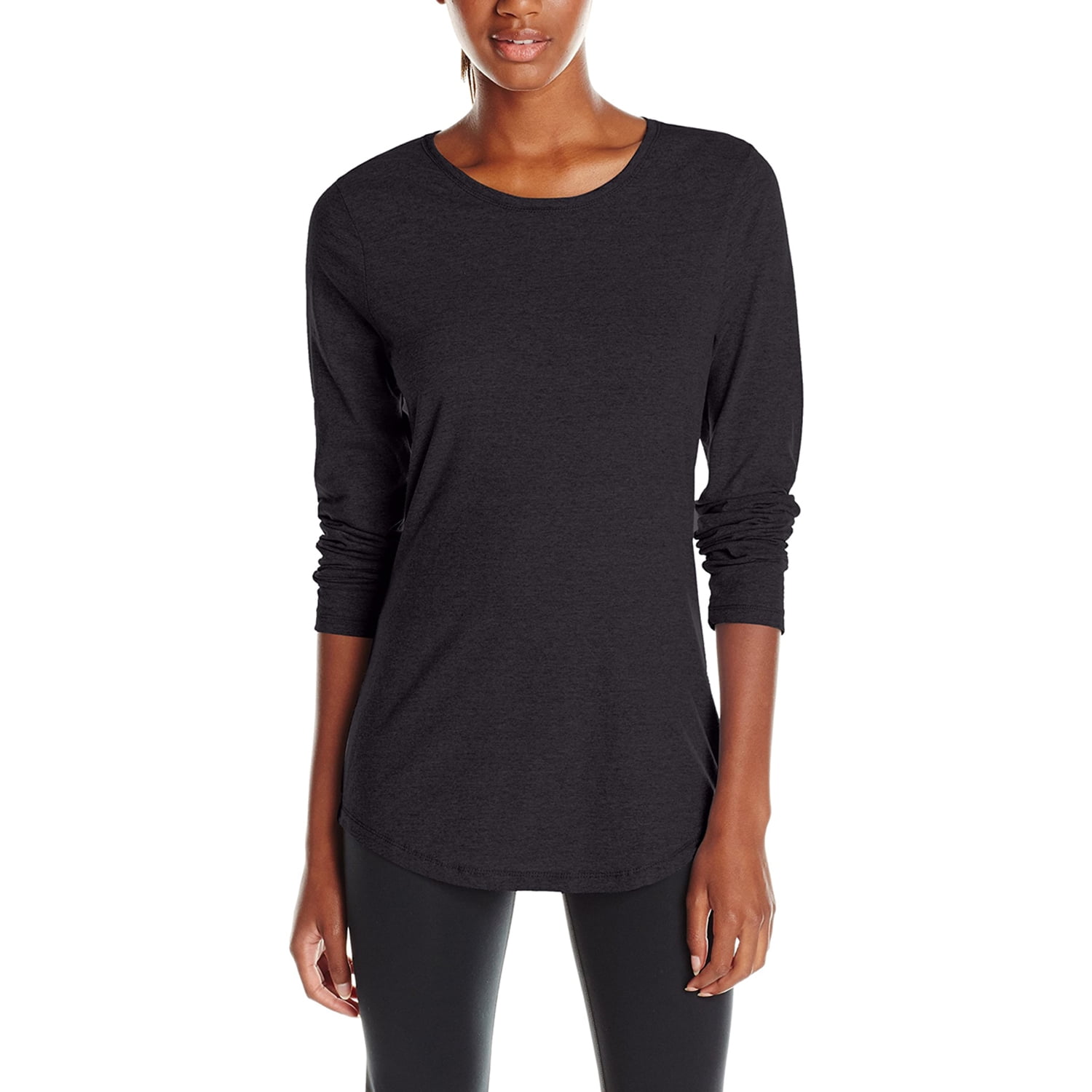 Women's Shirttail Long-Sleeve Crewneck T-Shirt - Walmart.com