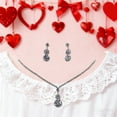 thumbnail image 7 of 3Pcs Necklace Earrings Set under $5! kkbbma Delicate Collarbone Necklace Earrings Sweet Light Luxury Jewelry, Valentine's Gift Everyday Wear, Romantic Present for Women Girlfriend, 7 of 7
