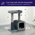 thumbnail image 3 of Catry Modern Medium Cat Tree with Large Base Condo, Top Bed, Scratching Post, Self Grooming Brush, 3 of 8