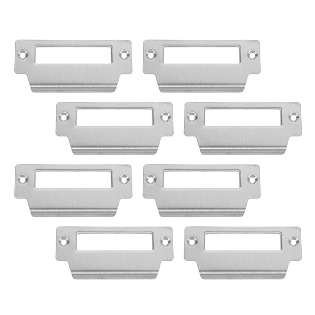 Minkissy 8Pcs Door Lock Strike Plate Silver Stainless Steel for Homeowners Security