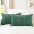 thumbnail image 1 of Chenchen Christmas Throw Pillow Covers Decorative 12 X 20 Inches Pack of 2 Cozy Chenille Cushion Cases for Couch Sofa Bed Living Room Home Dark Green, 1 of 1