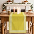 thumbnail image 2 of Yellow Abstract Art Table Runner, Greek Key Geometric Country Farm Cotton Linen Kitchen Table Decoration Washable Dining Tabletop Runners for Home Party Decor 18x72 Inches, 2 of 9
