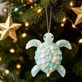 thumbnail image 2 of DIY Sea Glass Style Christmas Tree Art Kit, 3D Acrylic Christmas Ornament Hanging Pendant Craft, Coastal Holiday Tabletop Decor Gift, 2 of 6