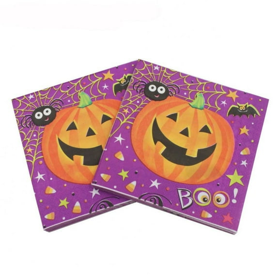 Halloween Paper Napkins, 20 Pcs Halloween Pattern Table Serviettes Cocktail Napkins for Halloween Table Decoration Halloween Dinner Party Supplies