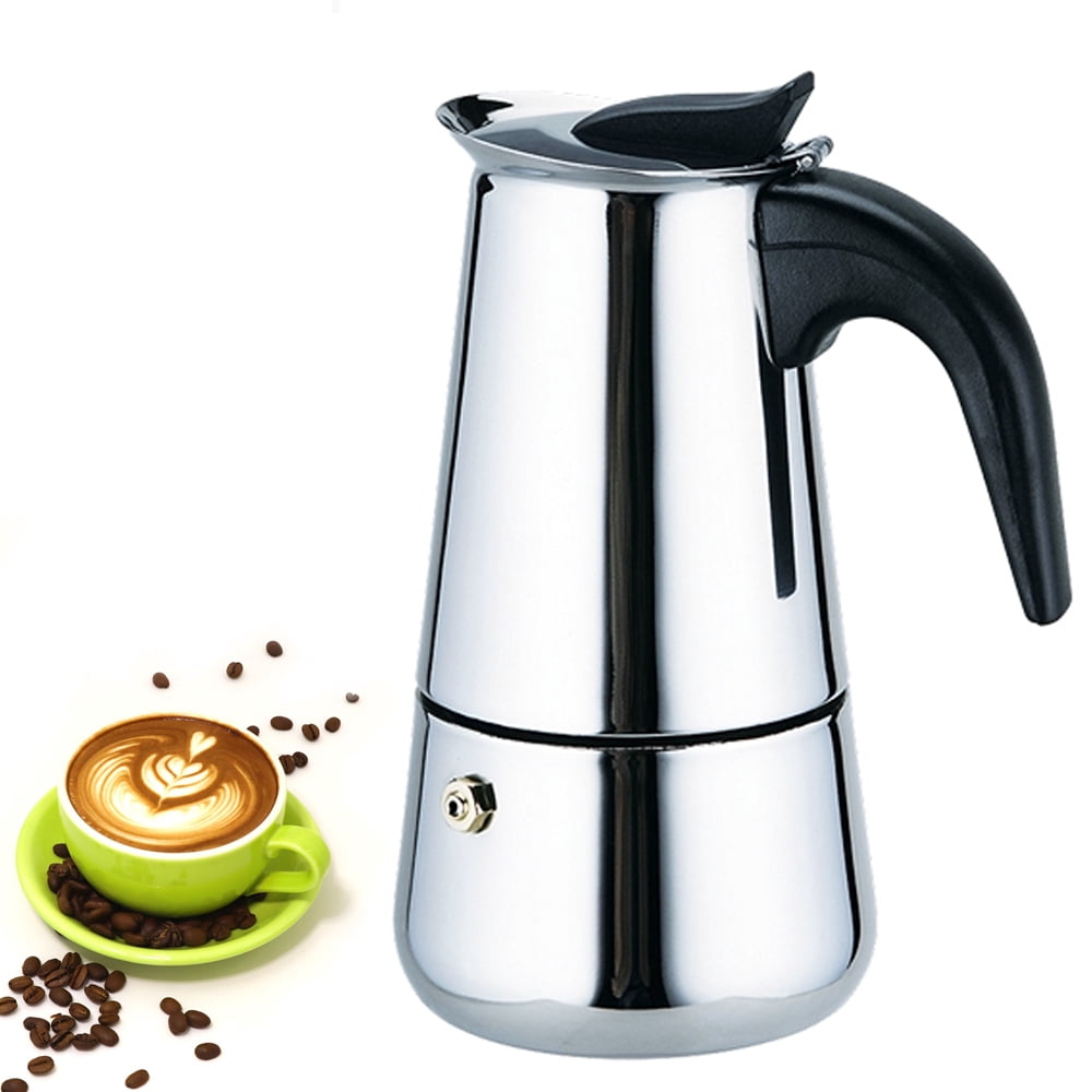 Stovetop Coffee Maker Espresso Stainless Steel 4 Cups 14 oz Moka Pot Italian