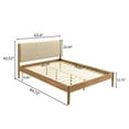 thumbnail image 4 of 5 Bedroom Collection - Queen Platform Bed Soft Corduroy Upholstery Stylish Dresser, Mirror, Nightstand, Chest Walnut Color No Box Spring Required Finish Solid Rubberwood, 4 of 5