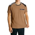 thumbnail image 2 of Waffleknit T Shirts for Men with Pocket Velvet-Splice Short Sleeve Tees Tops Mens Casual Color Block Pullover Crewneck Basic Loungewear Tshirts Shirt, 2 of 8