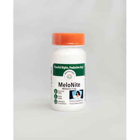 MeloNite Melatonin 3 mg Lozenges, 90 Count, Orange Flavored, Gluten Free, Non-GMO, Vegetarian