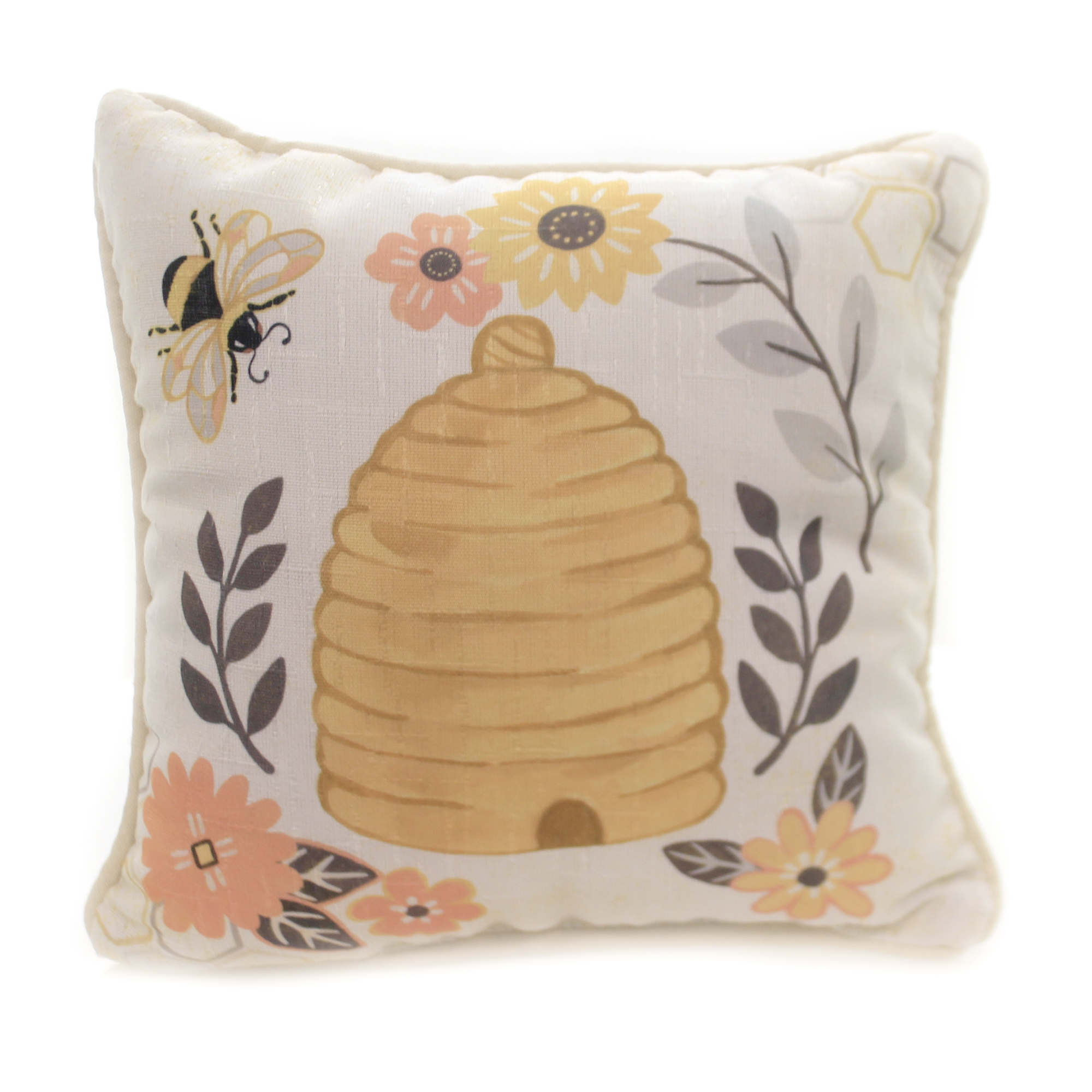 Home & Garden HONEY & HIVE PILLOW Polyester Flowers Spring Summer Bee