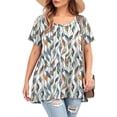 thumbnail image 1 of Ovzne Robes pour Femmes 2025 Robe pour Femme Robe Ample à Manches Courtes à la Mode Style Rétro Imprimée à Col Rond Robe Grande Taille Robe à Col Rond pour Femmes Robe Grande Taille à Manches Courtes, 1 of 6